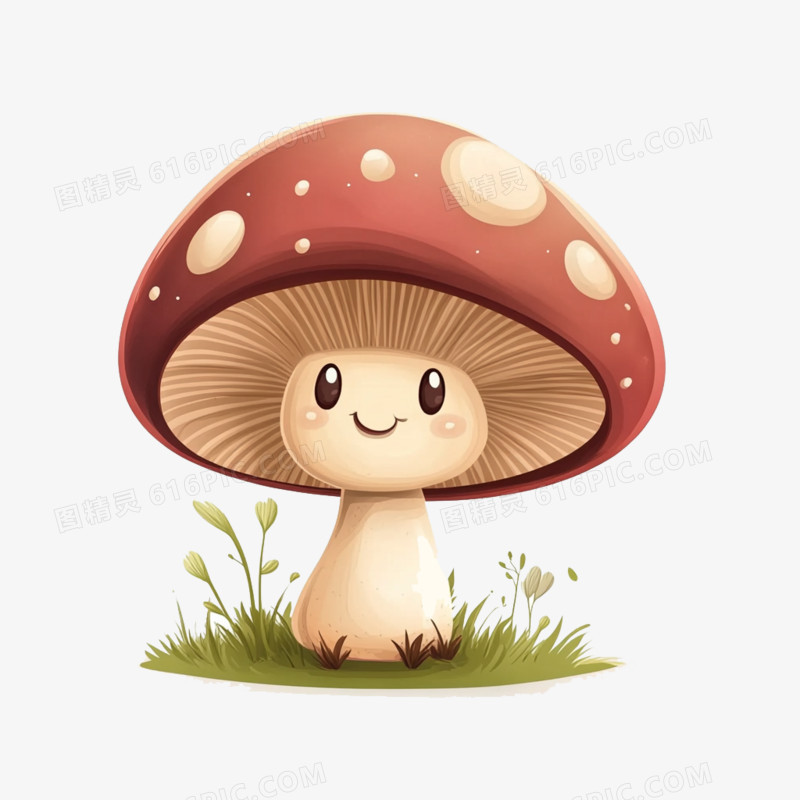 卡通拟人蔬菜蘑菇免抠元素