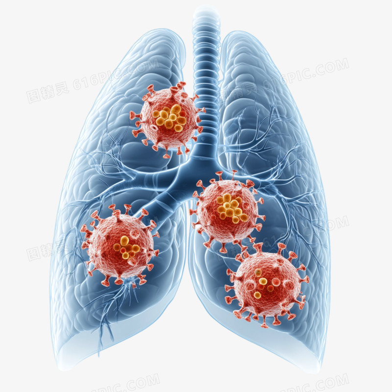 创意肺炎人体透视的免抠元素