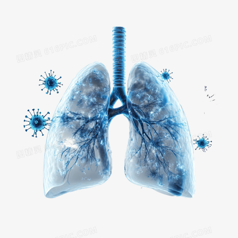 创意肺炎人体透视的免抠元素