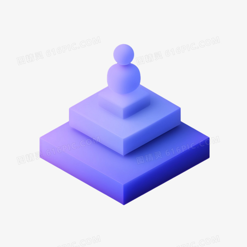 3D紫色logo图标免抠元素