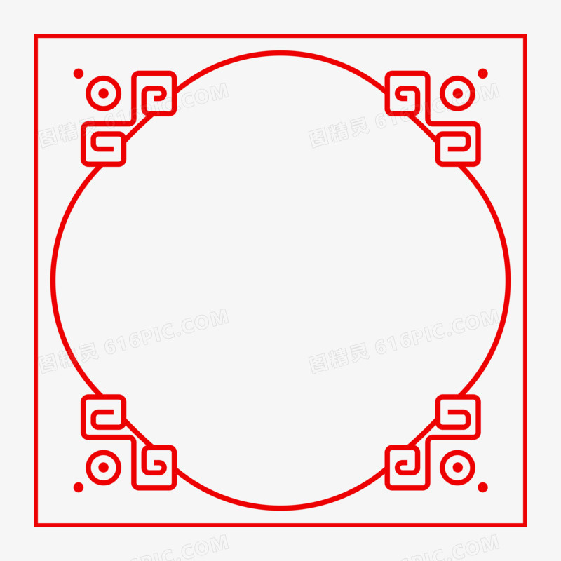 中式边框套图元素合集免扣元素一