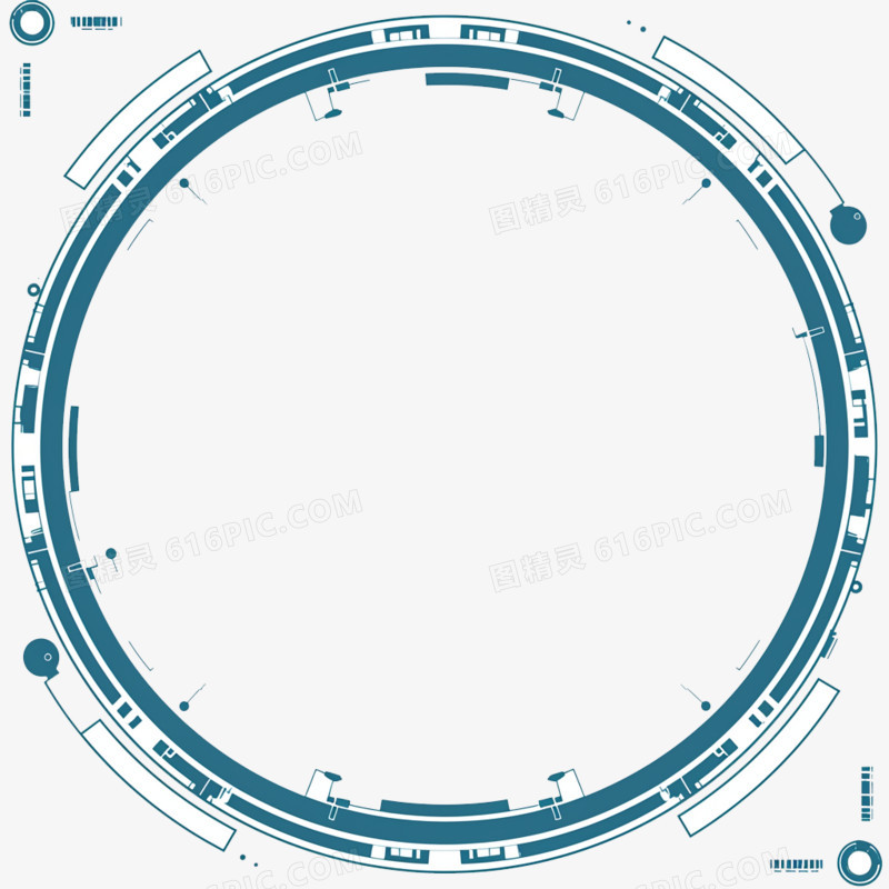 科技风通用素材圆形边框免抠元素