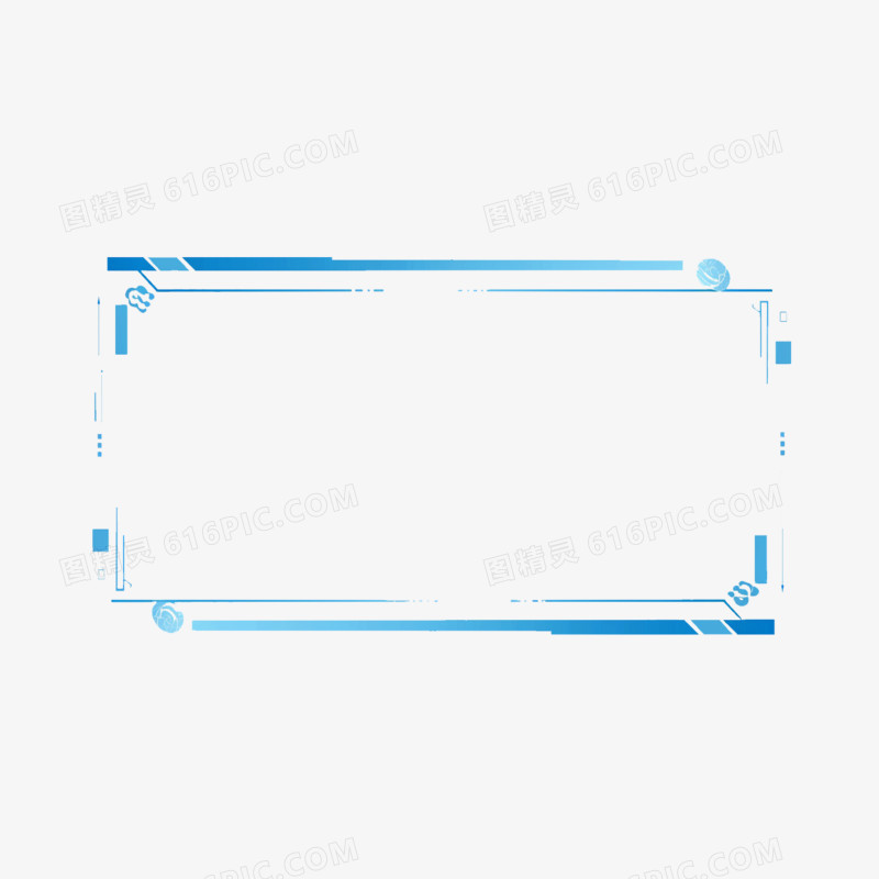 插画风格科技边框免抠元素