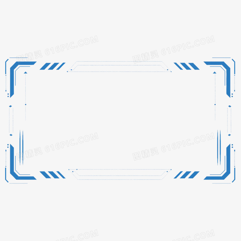 插画风格科技边框免抠元素