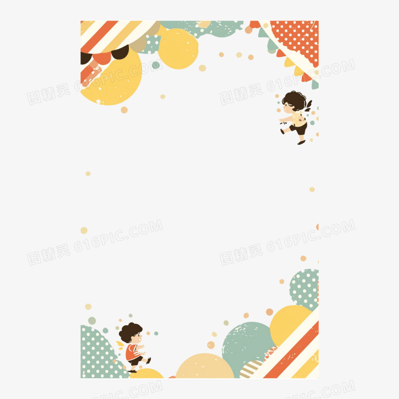 插画风格通用边框免抠元素