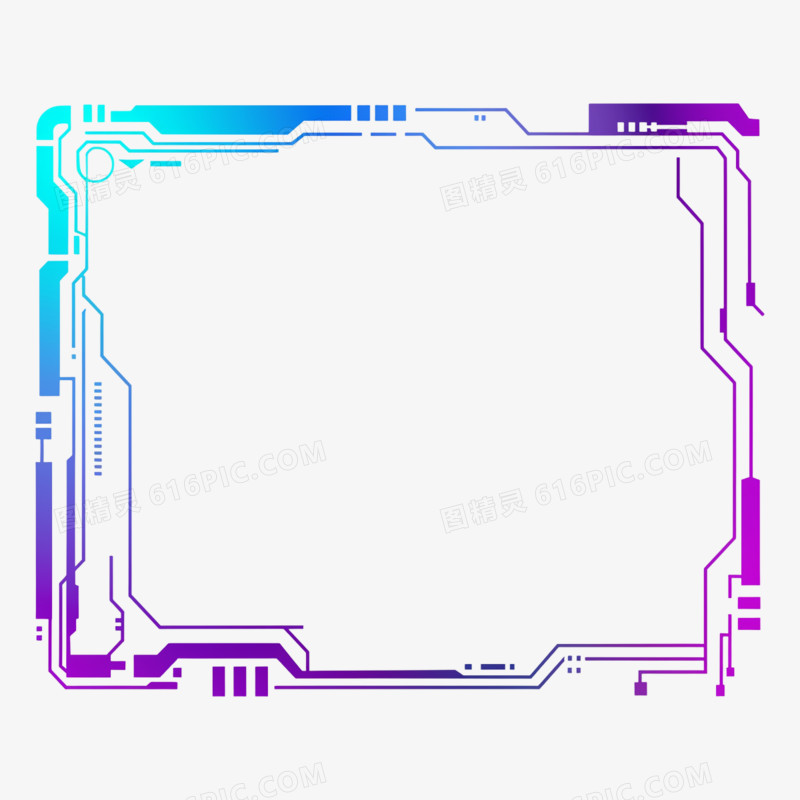 方形科技边框免抠元素