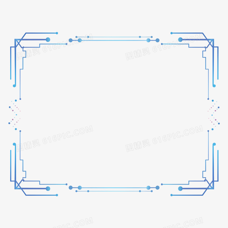 方形电路科技边框免抠元素