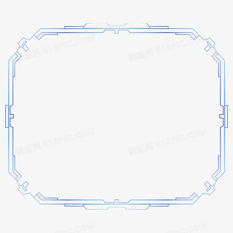 方形科技边框免抠元素