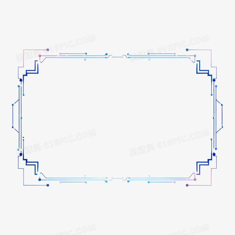 方形电路科技边框免抠元素