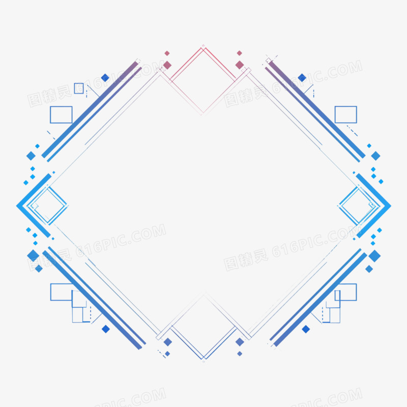 多边形科技边框免抠元素