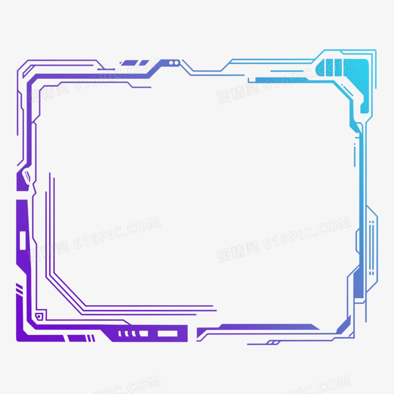 方形科技边框免抠元素