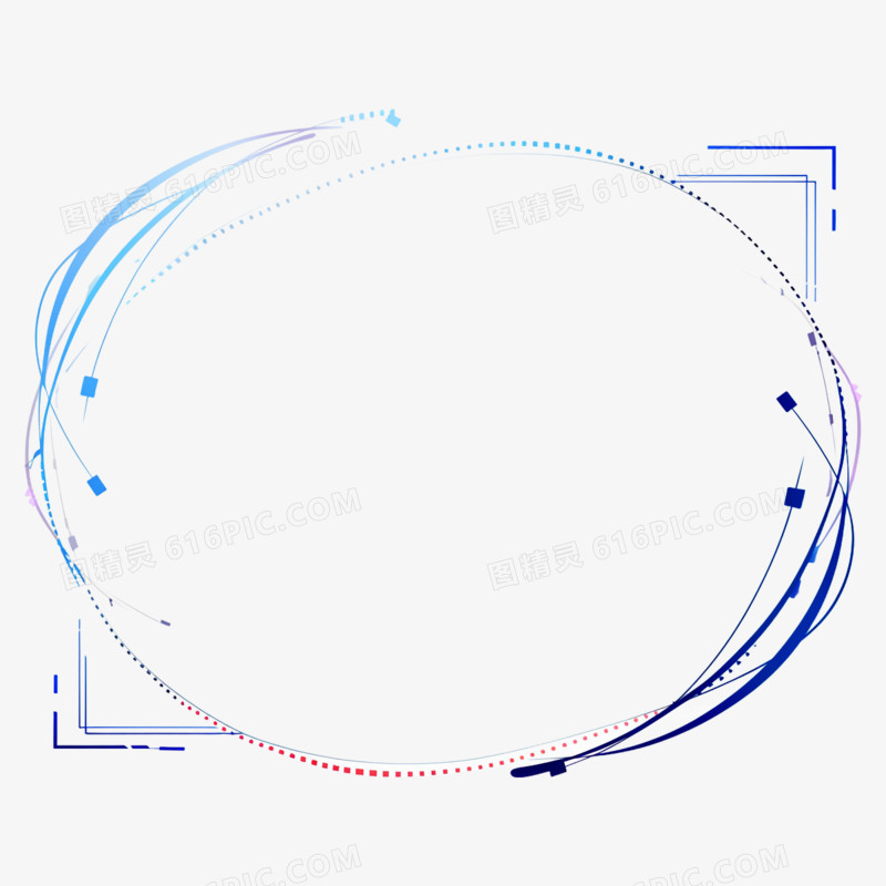 不规则科技边框免抠元素