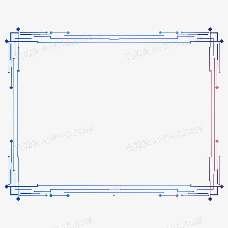 方圆形科技边框免抠元素