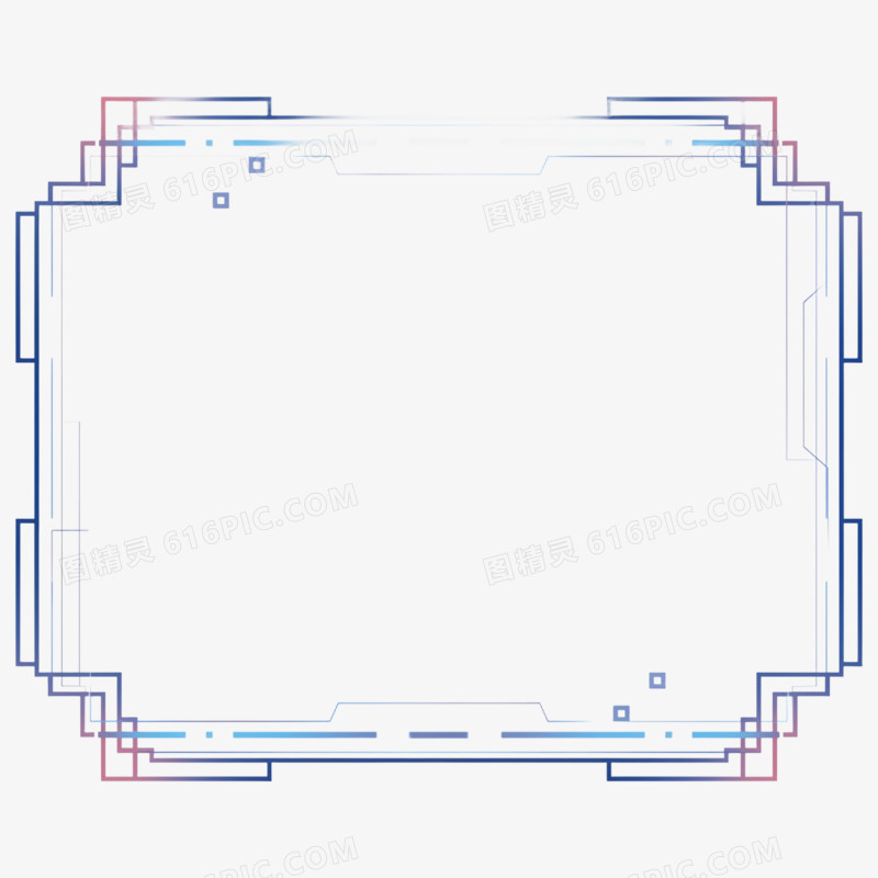 不规则形科技边框免抠元素