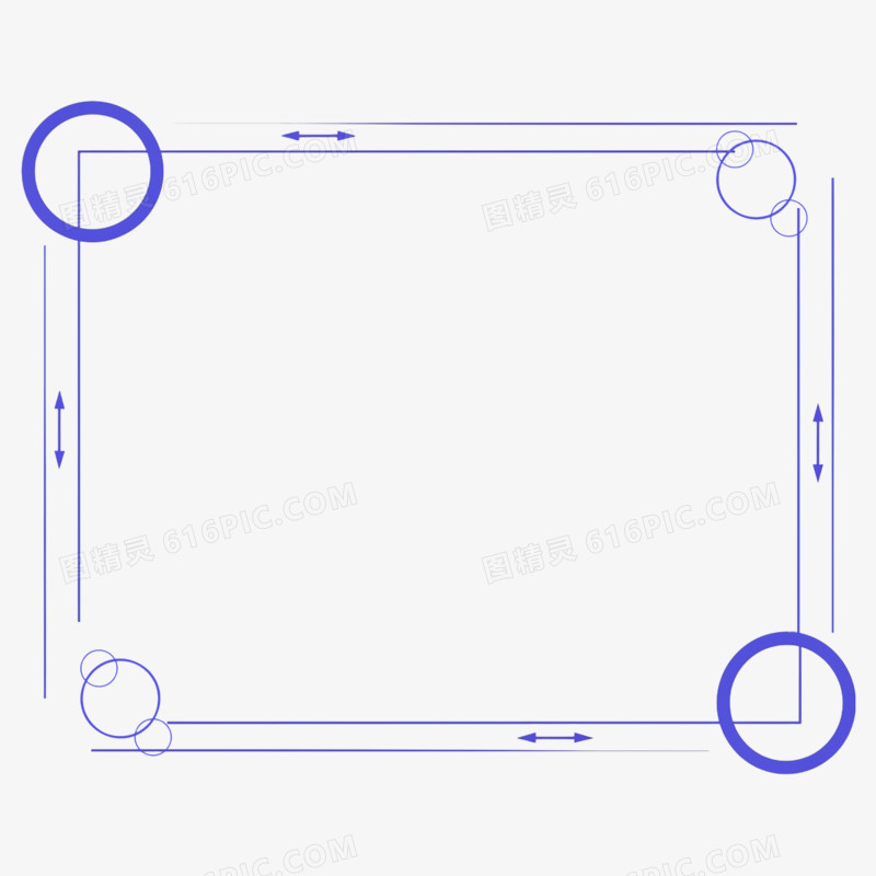 方形圆圈科技边框免抠元素