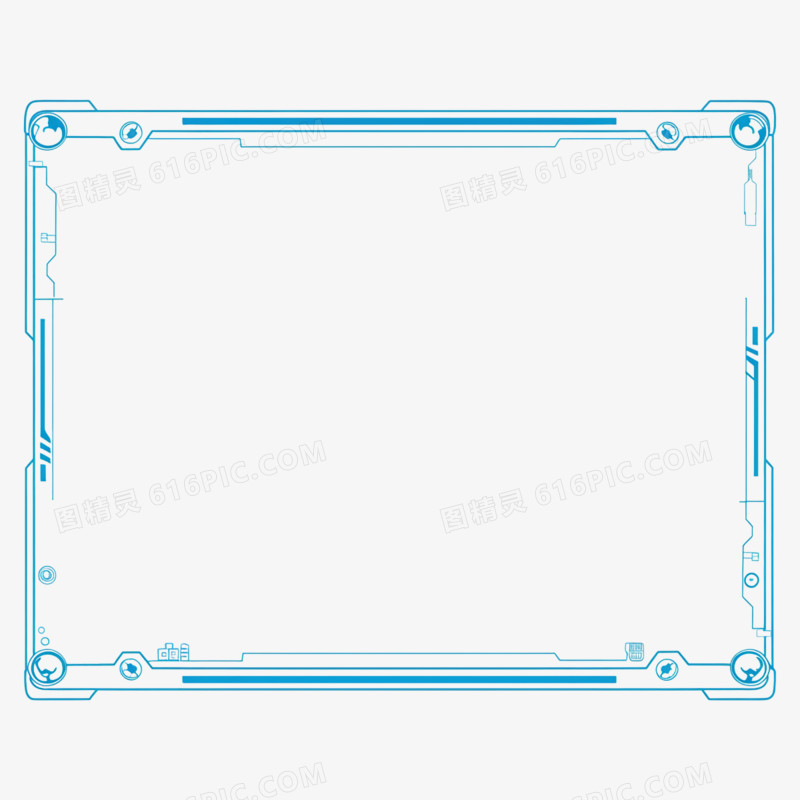 方形科技边框免抠元素