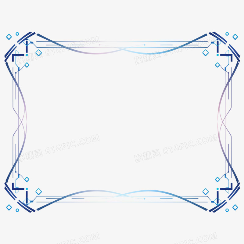 不规则科技边框免抠元素