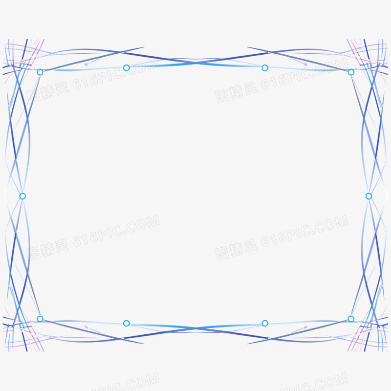 不规则线条科技边框免抠元素