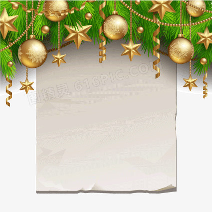 圣诞节纸张边框装饰矢量图