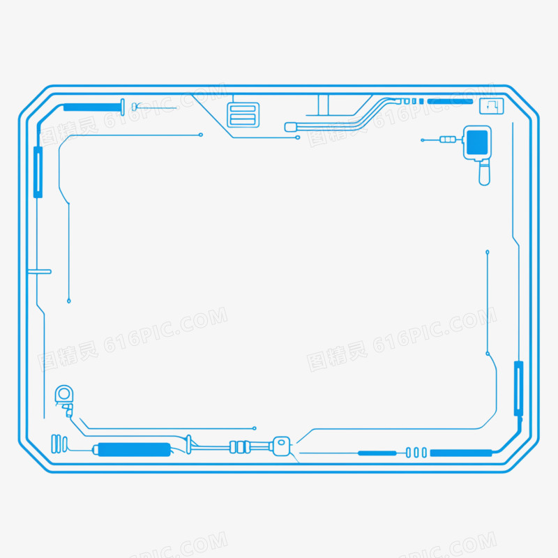 方形科技边框免抠元素