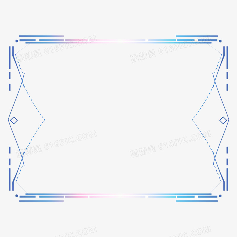方形线条科技边框免抠元素