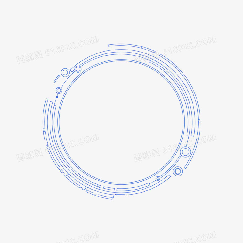 圆形线条科技边框免抠元素