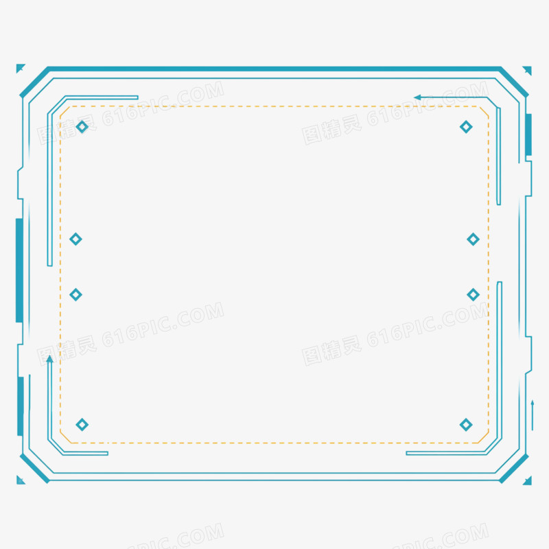 方形科技边框免抠元素