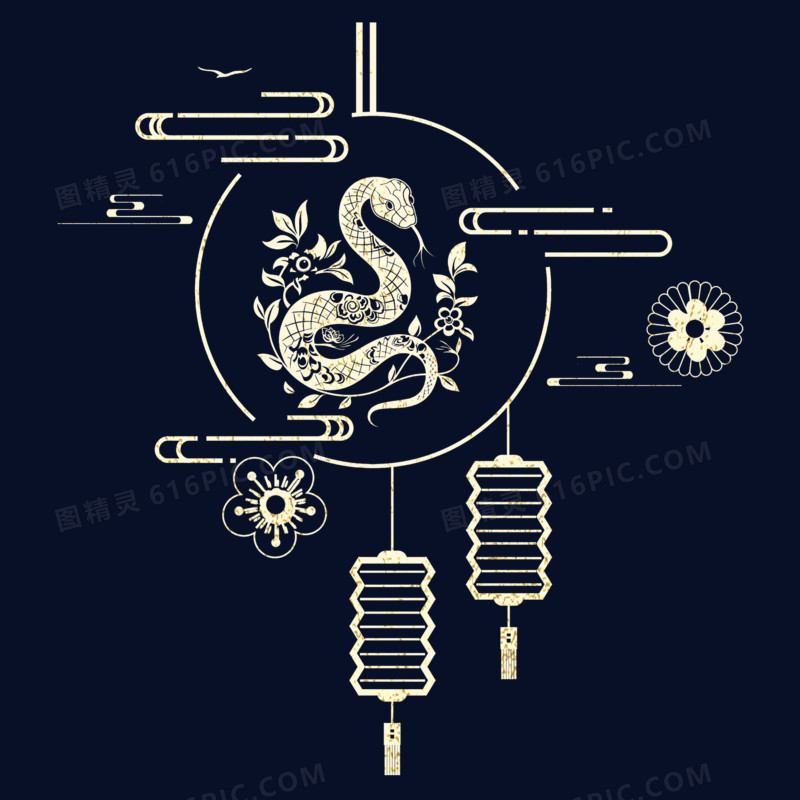 2025蛇年壁纸免抠元素