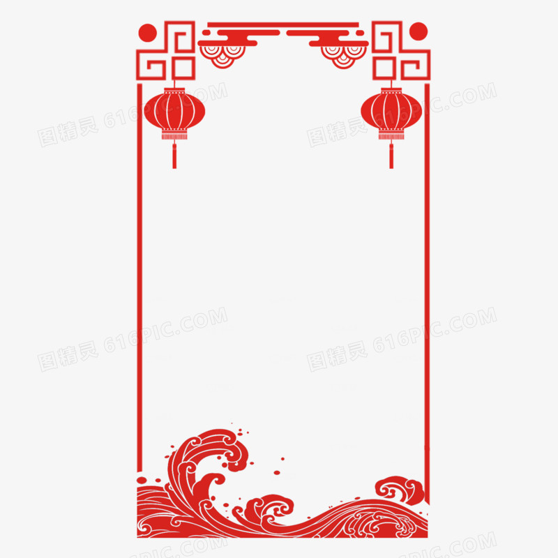 蛇年边框竖版免抠素材合集免抠元素二