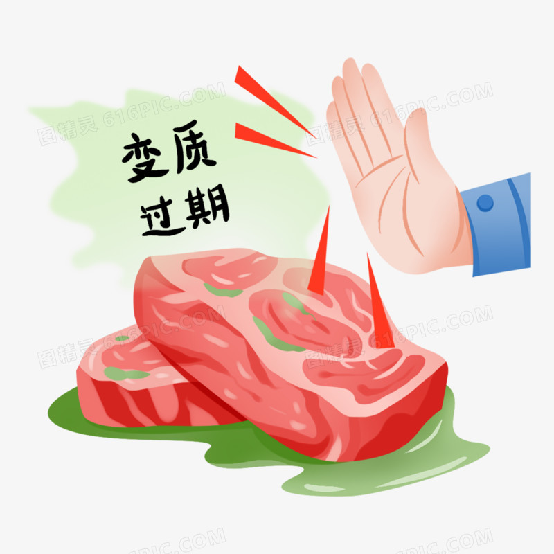 手绘食品安全创意插画套图合集元素免抠元素五