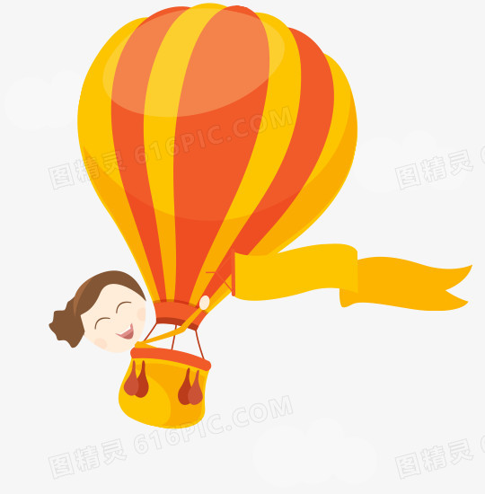 热气球卡通漂浮
