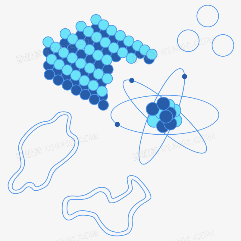 蓝色几何化学科技元素