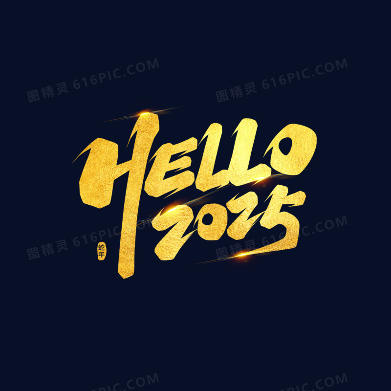 hello2025金箔艺术字