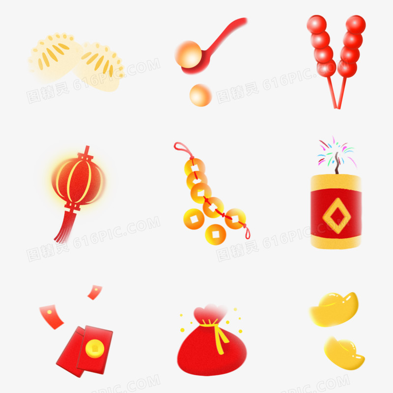 一组弥散风新年元素组图