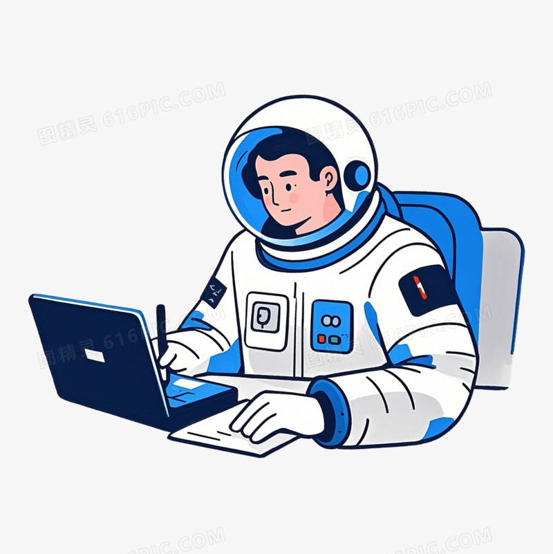 记录员宇航员免抠元素