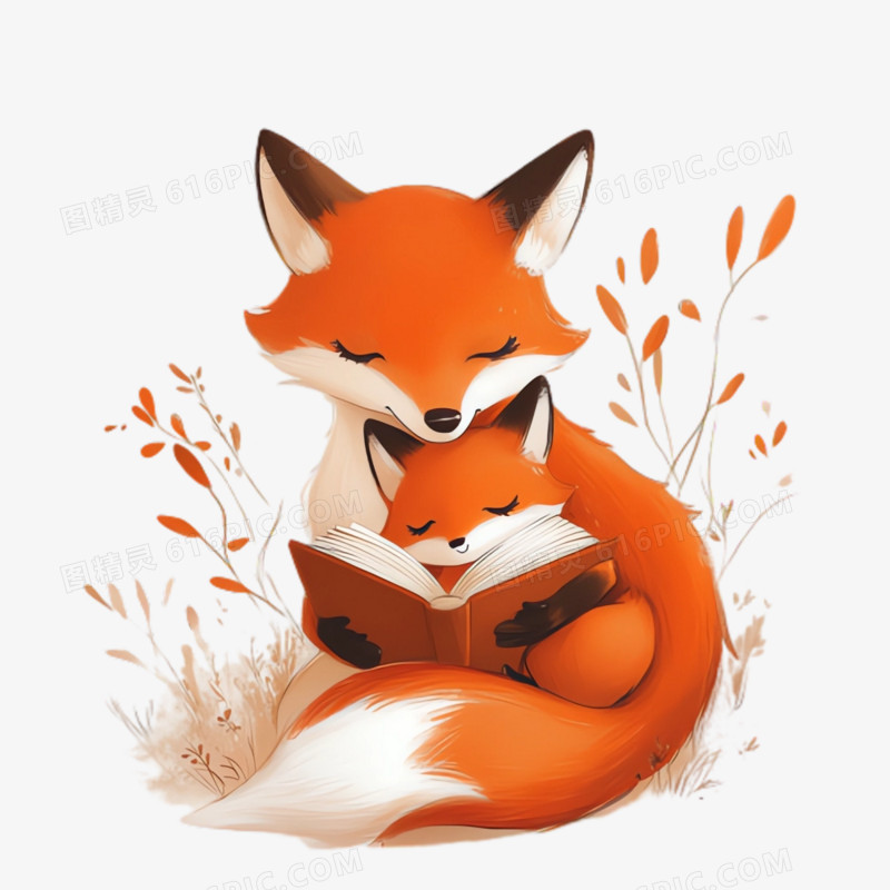 插画动物亲子阅读素材