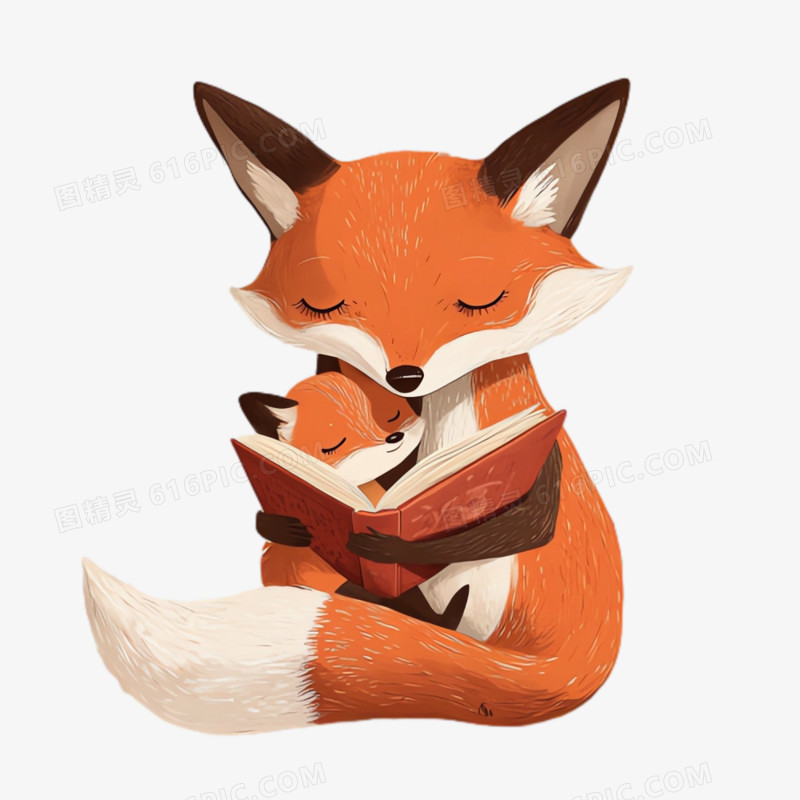 插画动物亲子阅读素材
