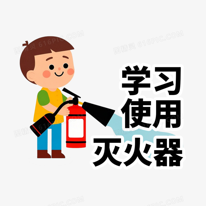 学习使用灭火器免抠元素