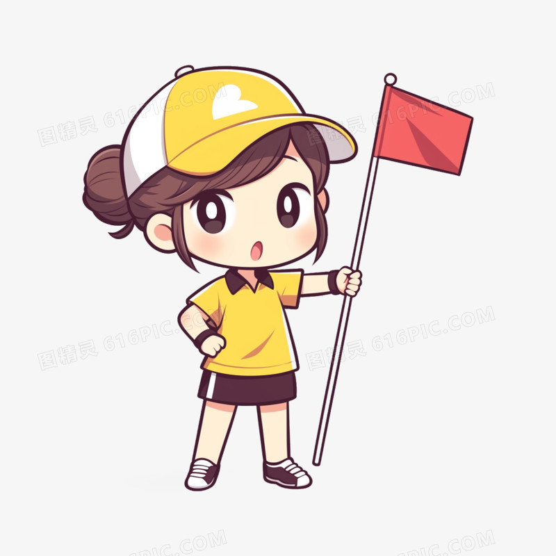 插画风格导游导游职业免抠元素