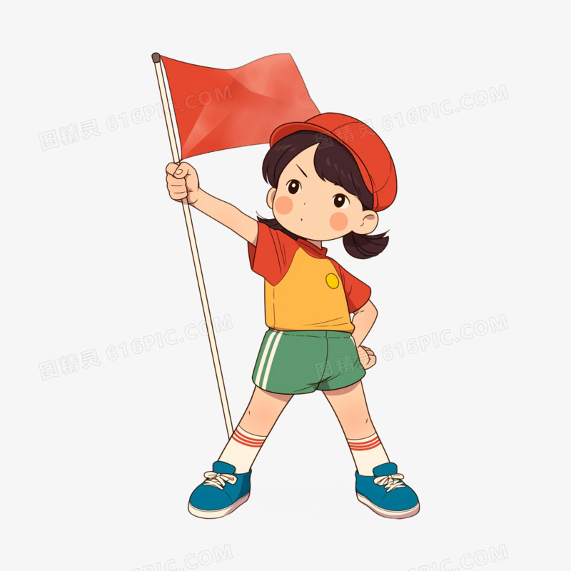 插画风格导游导游职业免抠元素