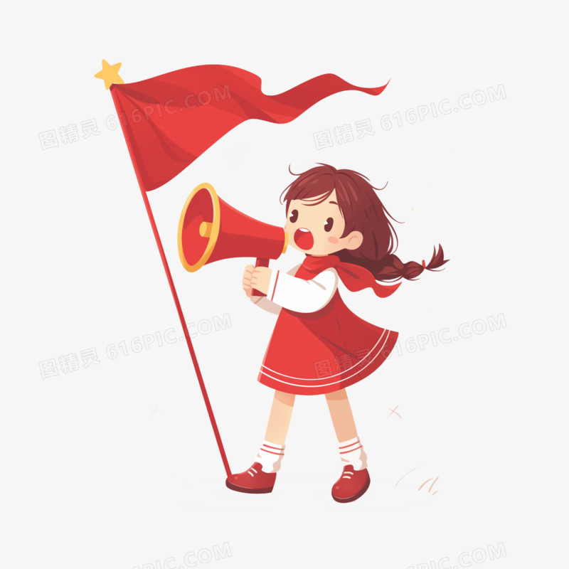 插画风格导游导游职业免抠元素
