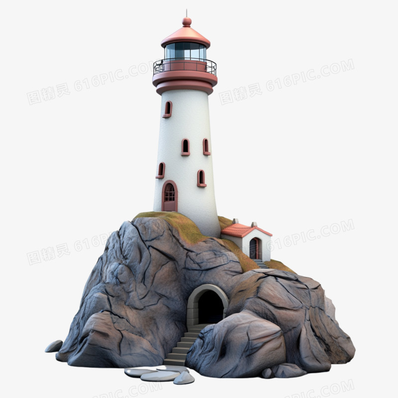 3D灯塔风景免抠元素