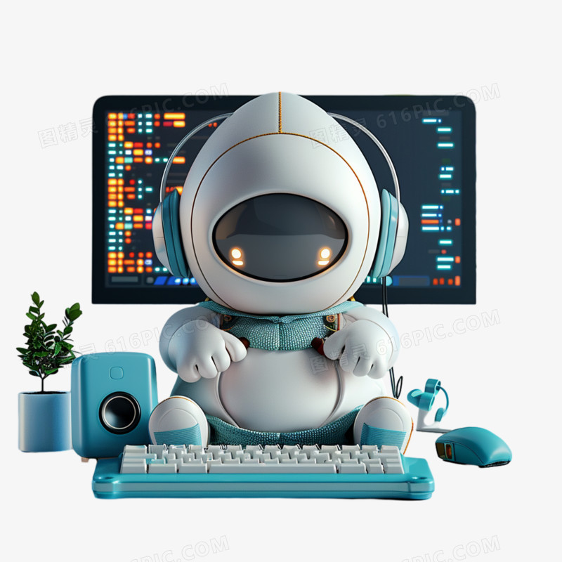 3D可爱小人在操作系统界面的元素