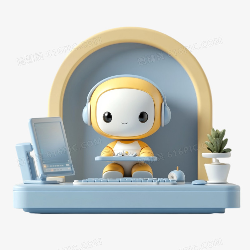 3D可爱小人在操作系统界面的元素