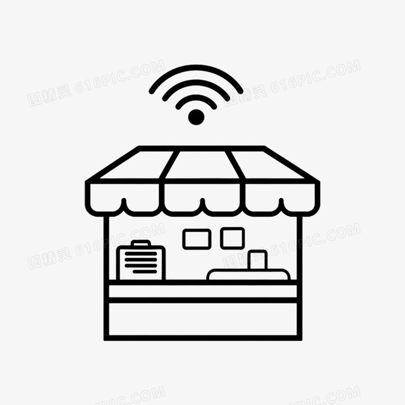 插画风格科技通信标志信号网络关系免抠元素