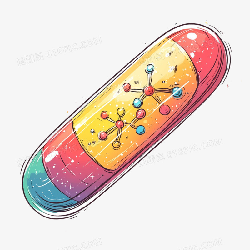 手绘风胶囊的免抠元素