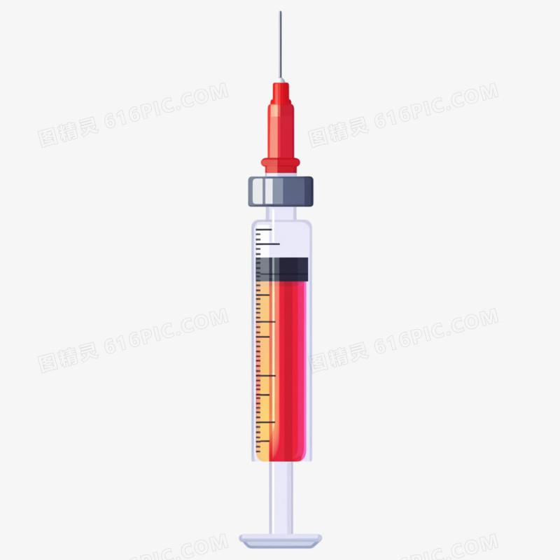 手绘风格注射器的元素