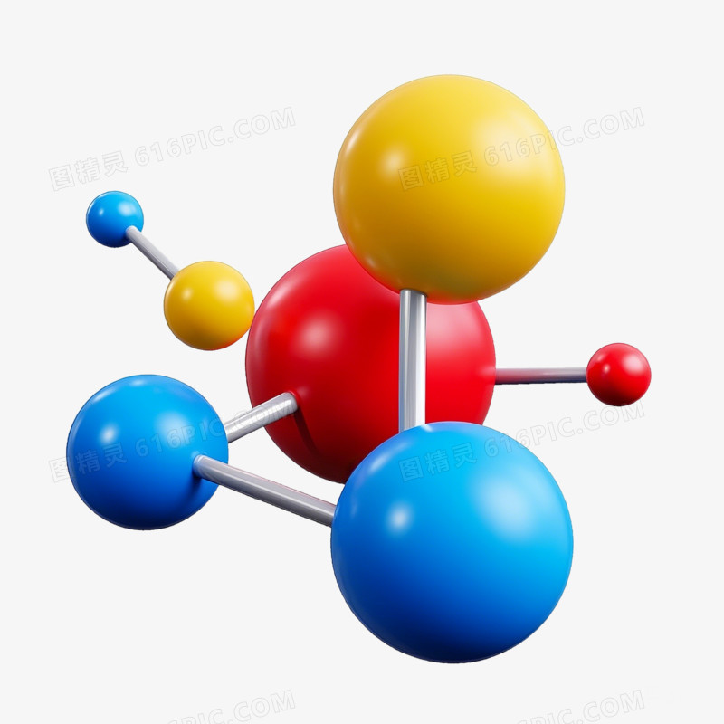 3D石墨烯分子结构图标元素