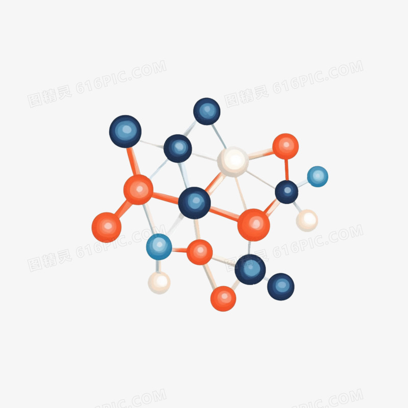 插画彩色分子式免抠元素