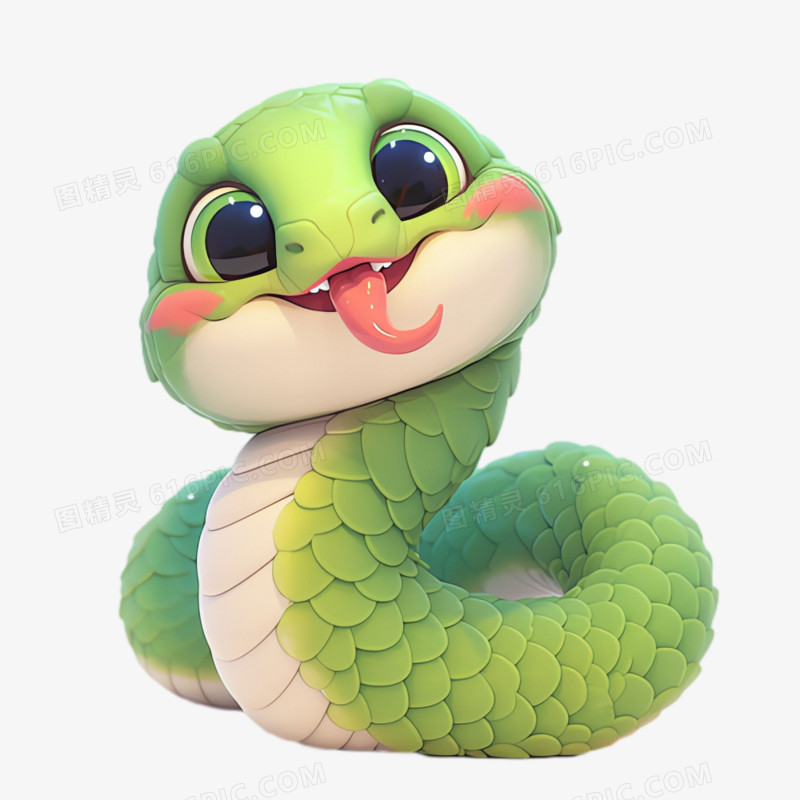 3D立体蛇免抠素材